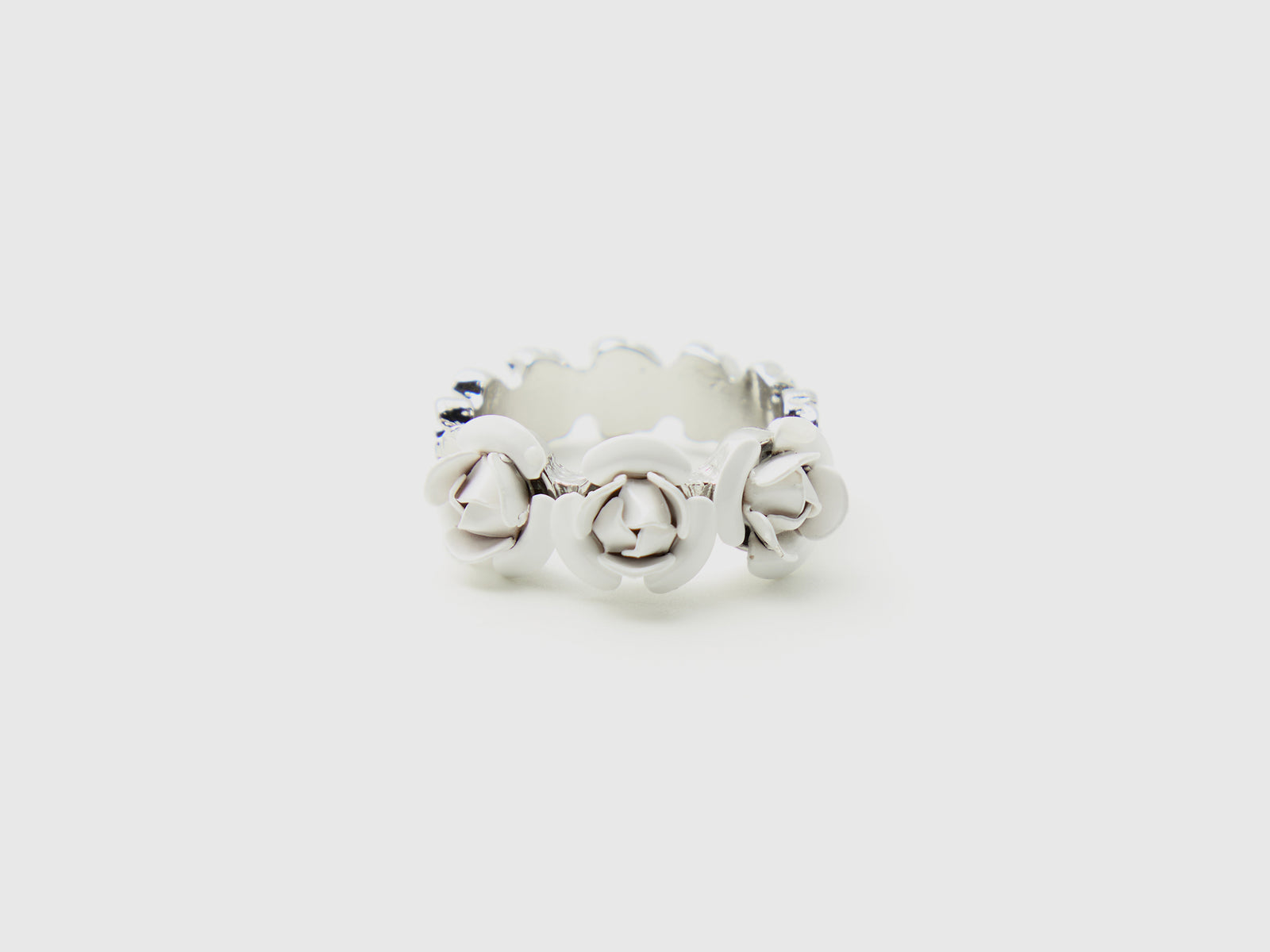 Anello con rose da donna bianco panna | Benetton Outlet