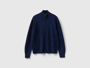 Maglione con zip in misto lana