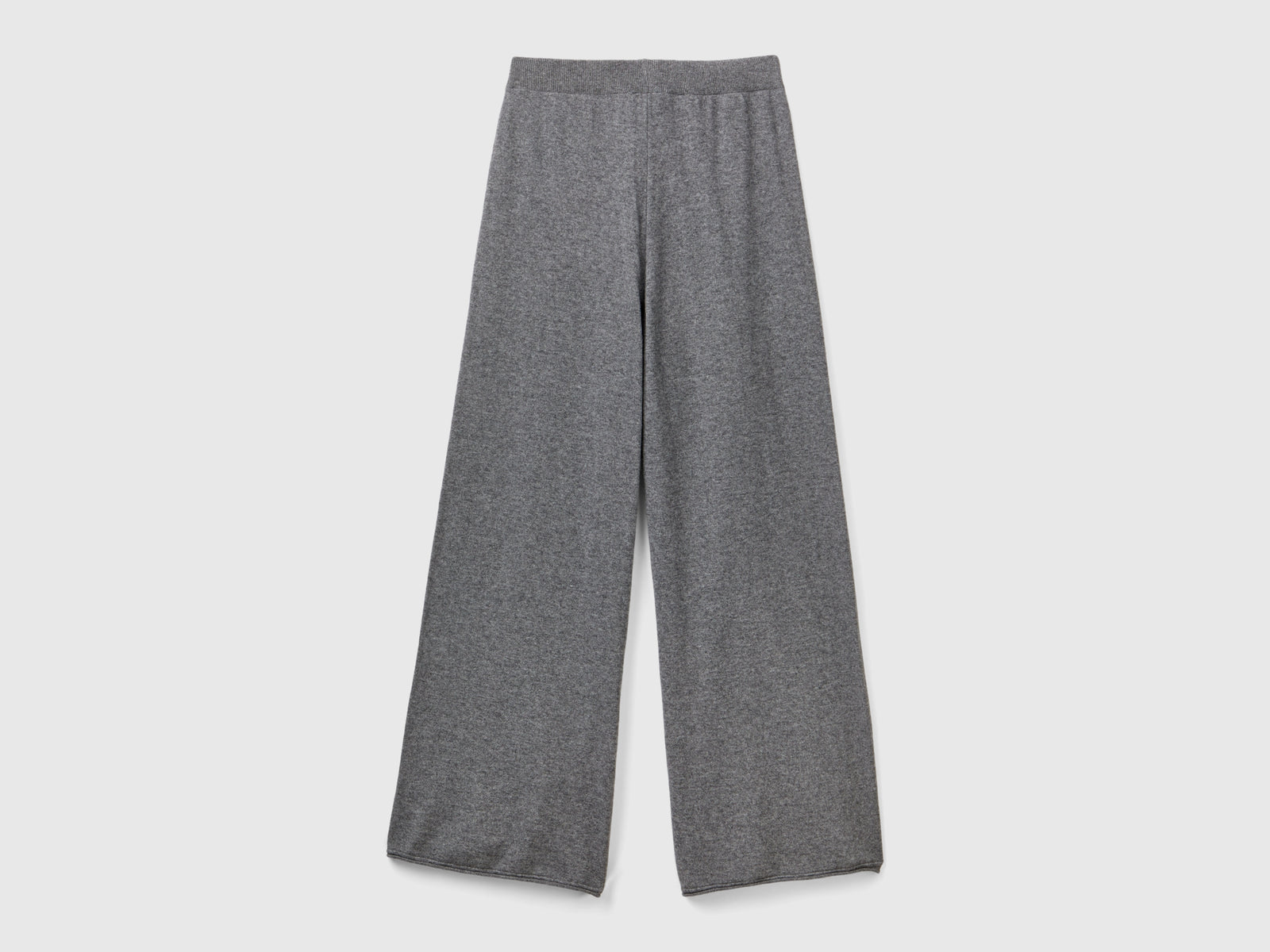 Wide-leg trousers in wool and cashmere blend da donna grigio scuro 2 | Benetton Outlet