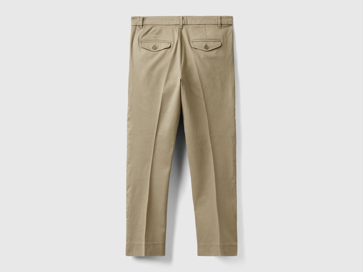 Chino cropped in cotone stretch