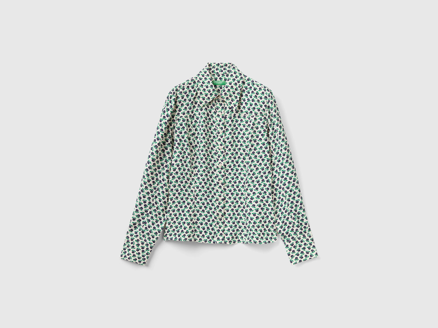 Camicia con stampa fiori da donna bianco | Benetton Outlet