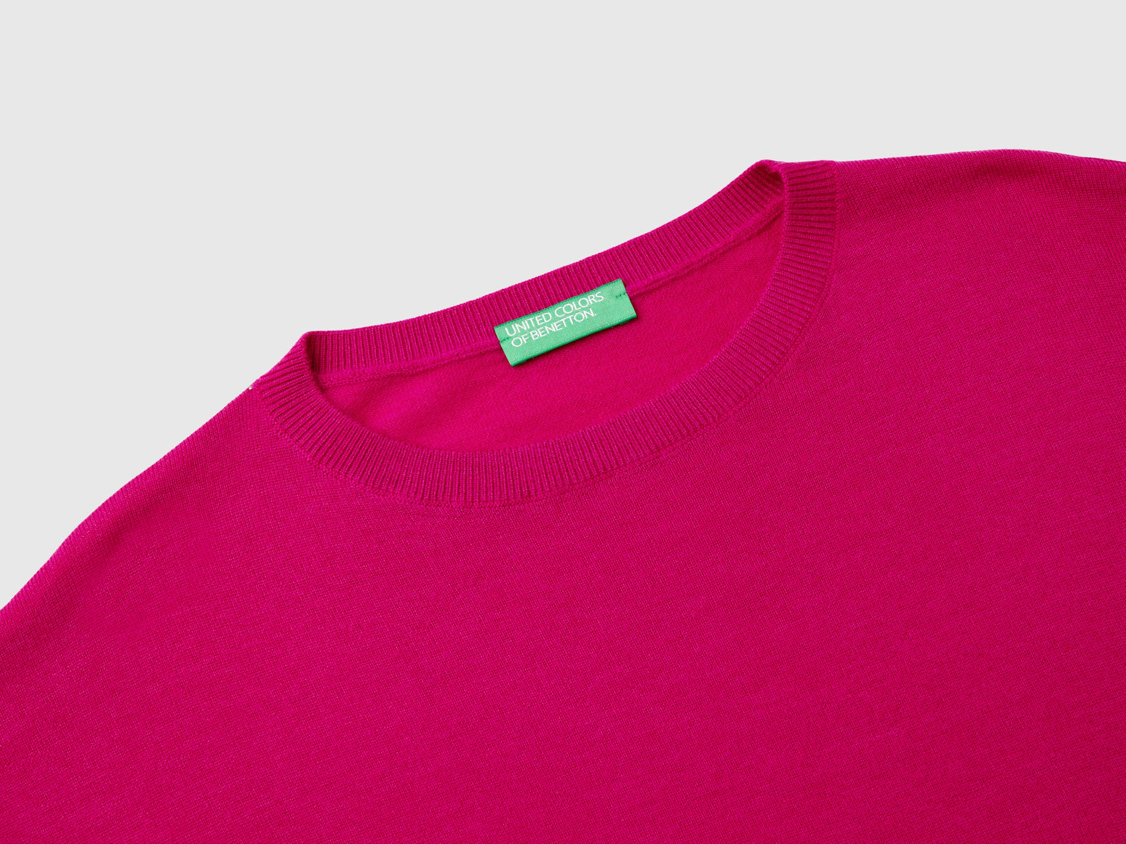 Maglia con scollo a barchetta in pura lana Merino da donna ciclamino 3 | Benetton Outlet