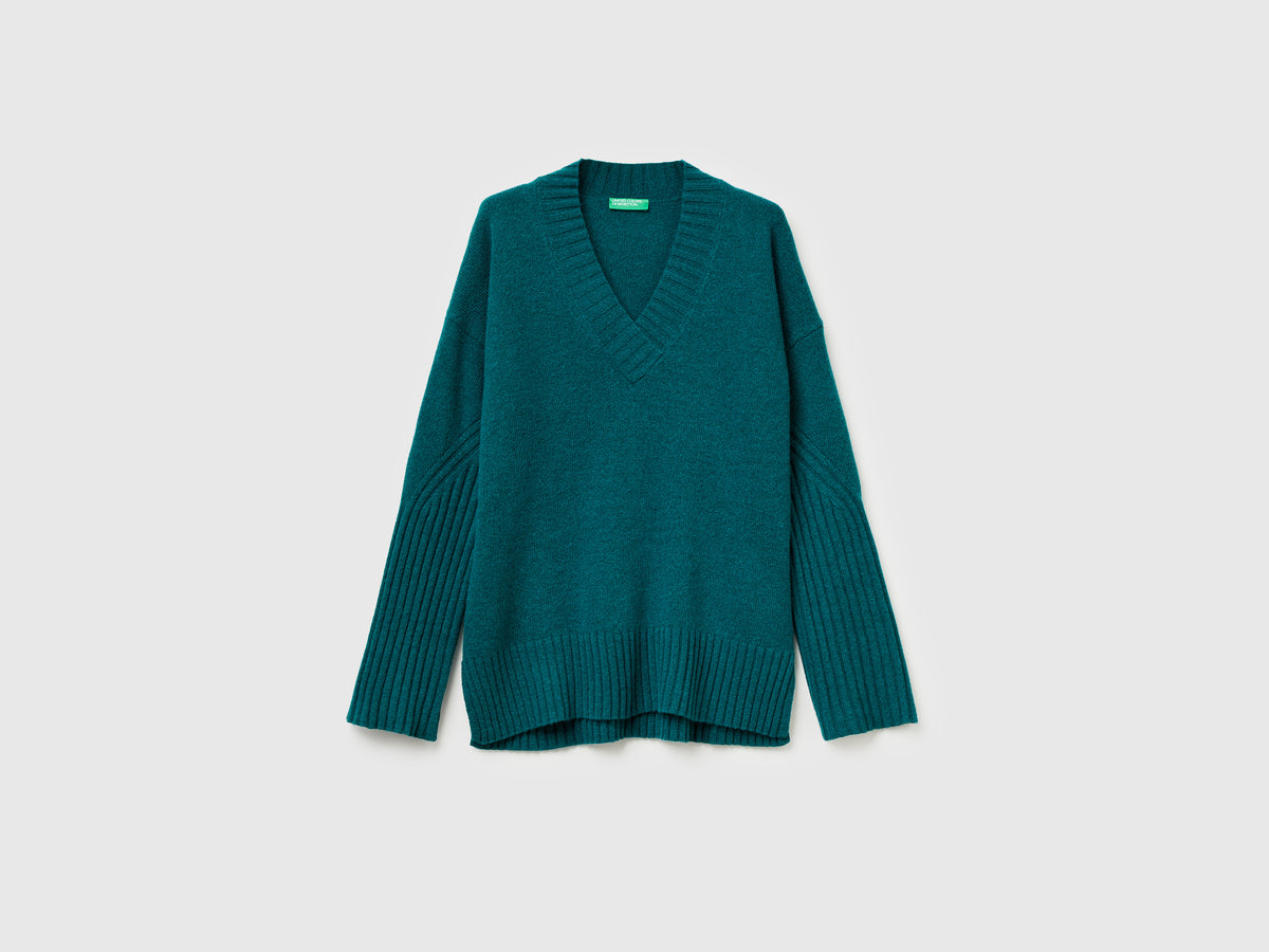 Maglione over fit in misto lana