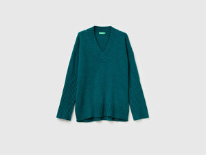 Maglione over fit in misto lana