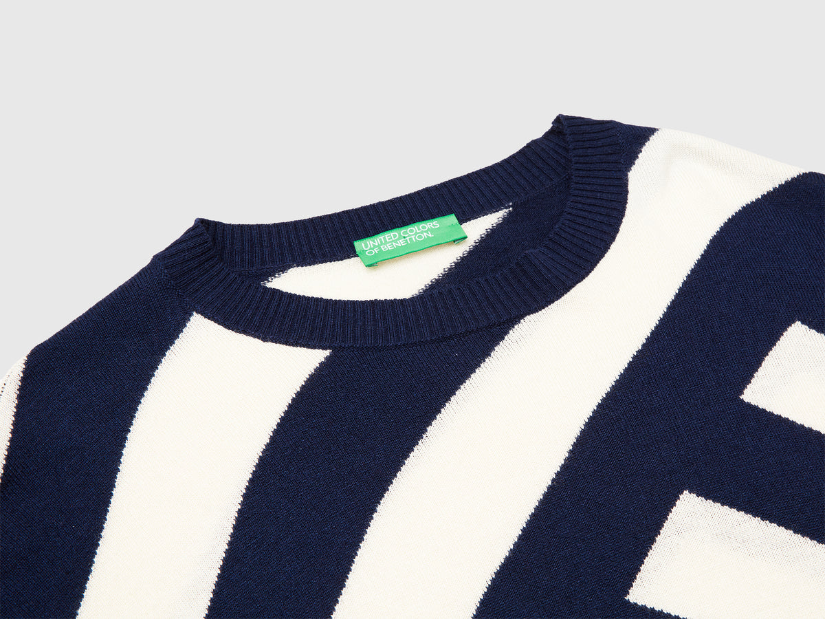 Maglia cropped a righe regimental