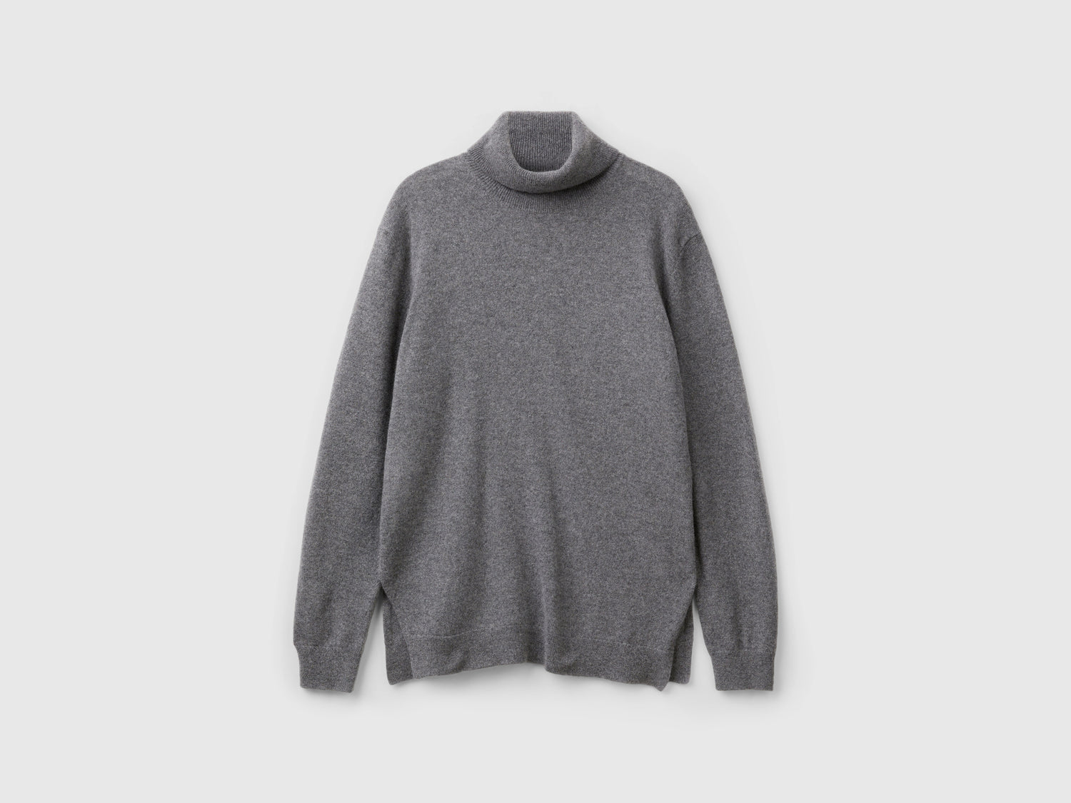 Dolcevita over fit in puro cashmere da donna grigio scuro | Benetton Outlet