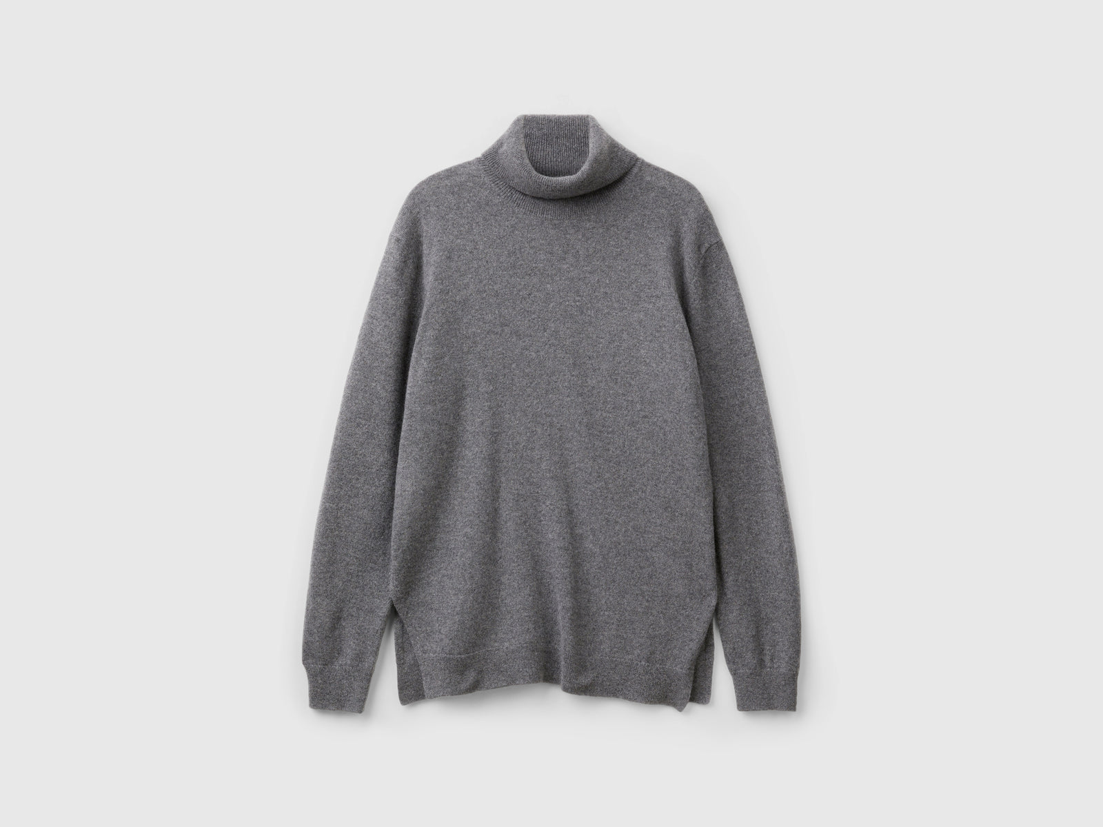 Dolcevita over fit in puro cashmere da donna grigio scuro | Benetton Outlet