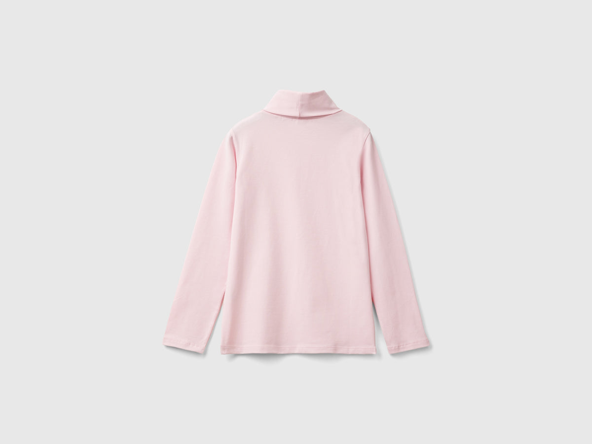 T-shirt stretch con collo alto