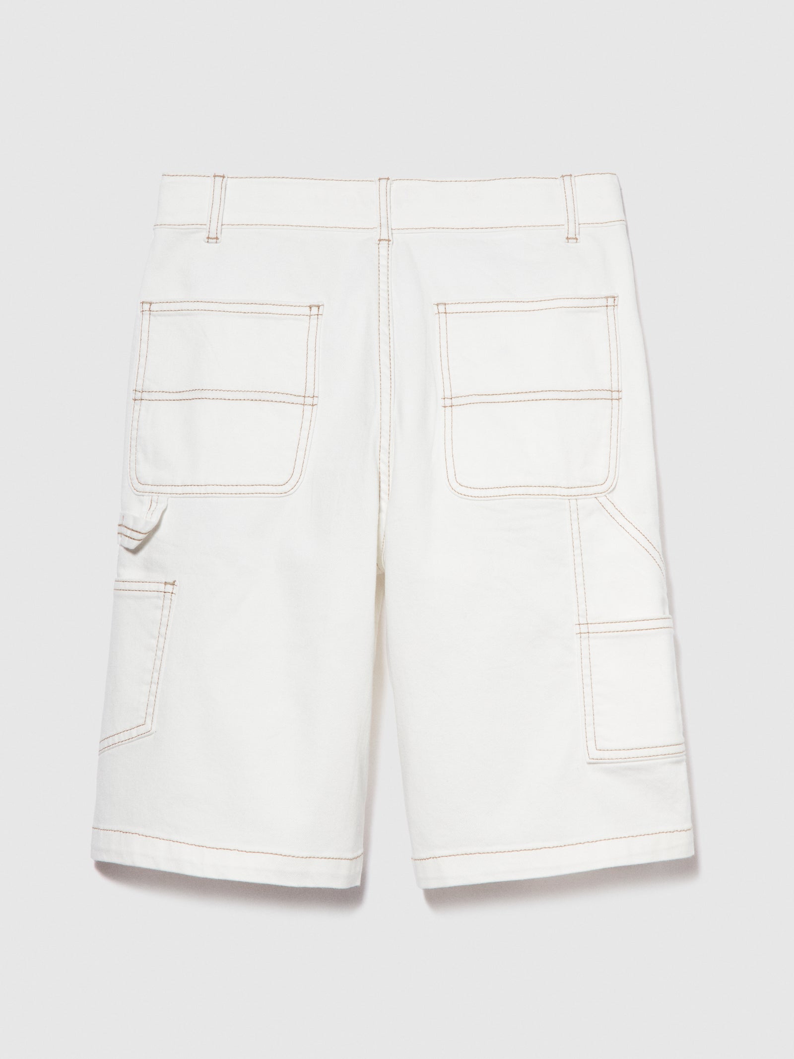 Bermuda cargo con patch da bambino bianco 2 | Sisley young Outlet
