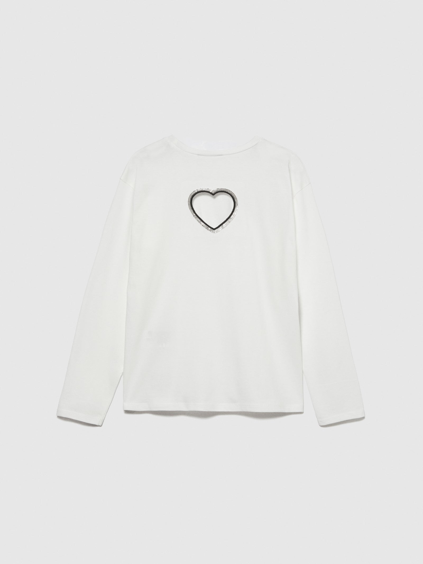 T-shirt con cuore cut-out da bambina bianco 2 | Sisley young Outlet