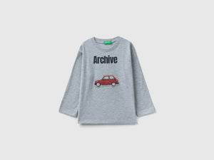 T-shirt over fit con stampa e patch