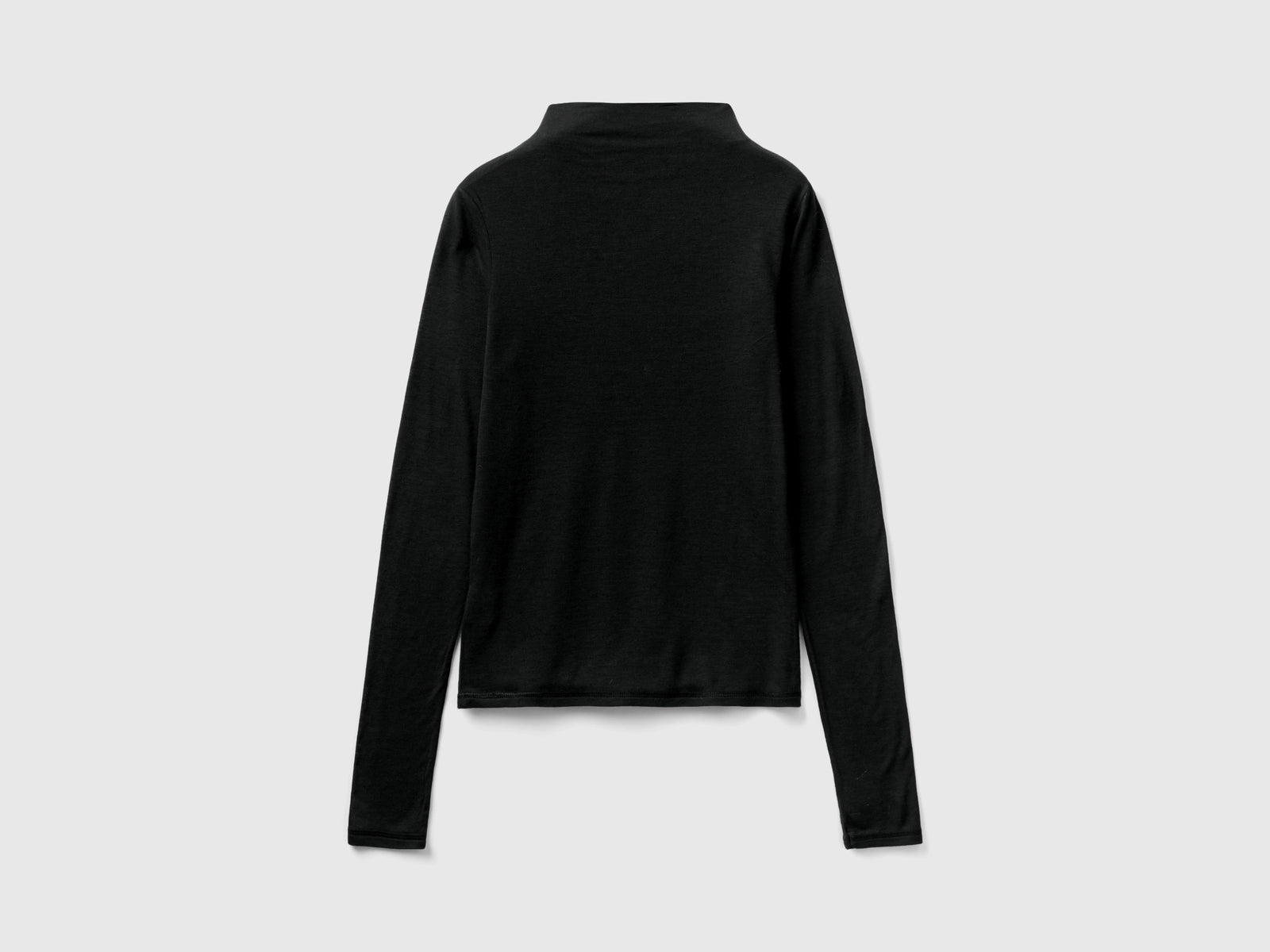 Maglietta in misto lana e viscosa da donna nero 2 | Benetton Outlet