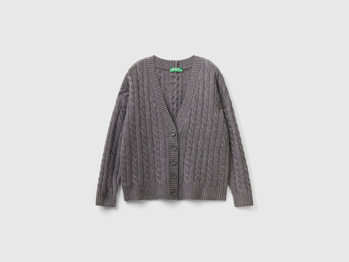 Cardigan over fit con trecce