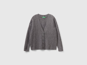 Cardigan over fit con trecce