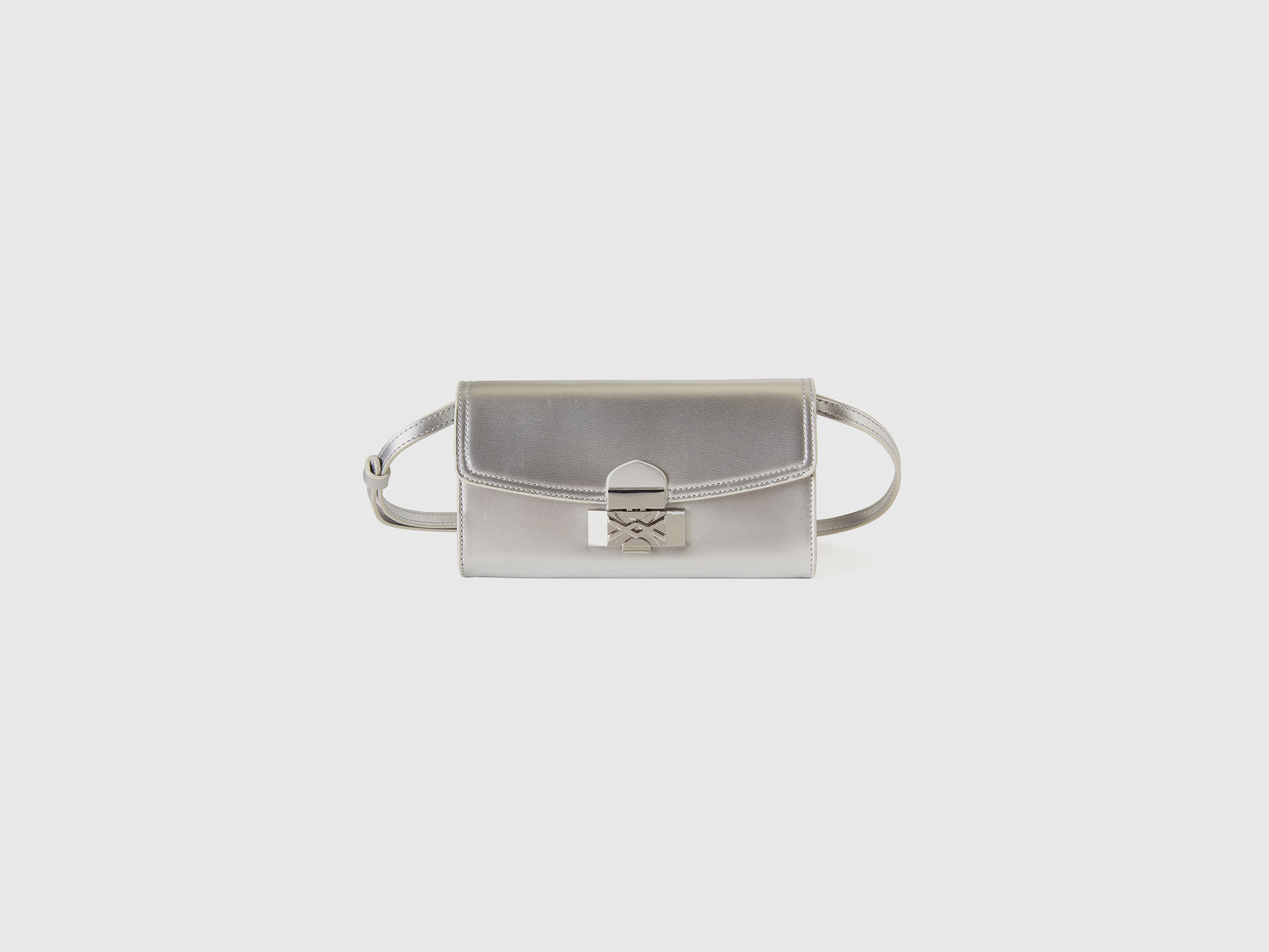 Borsa portacellulare con tracolla da donna argento | Benetton Outlet