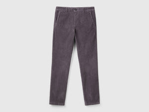 Slim-fit stretch velvet trousers
