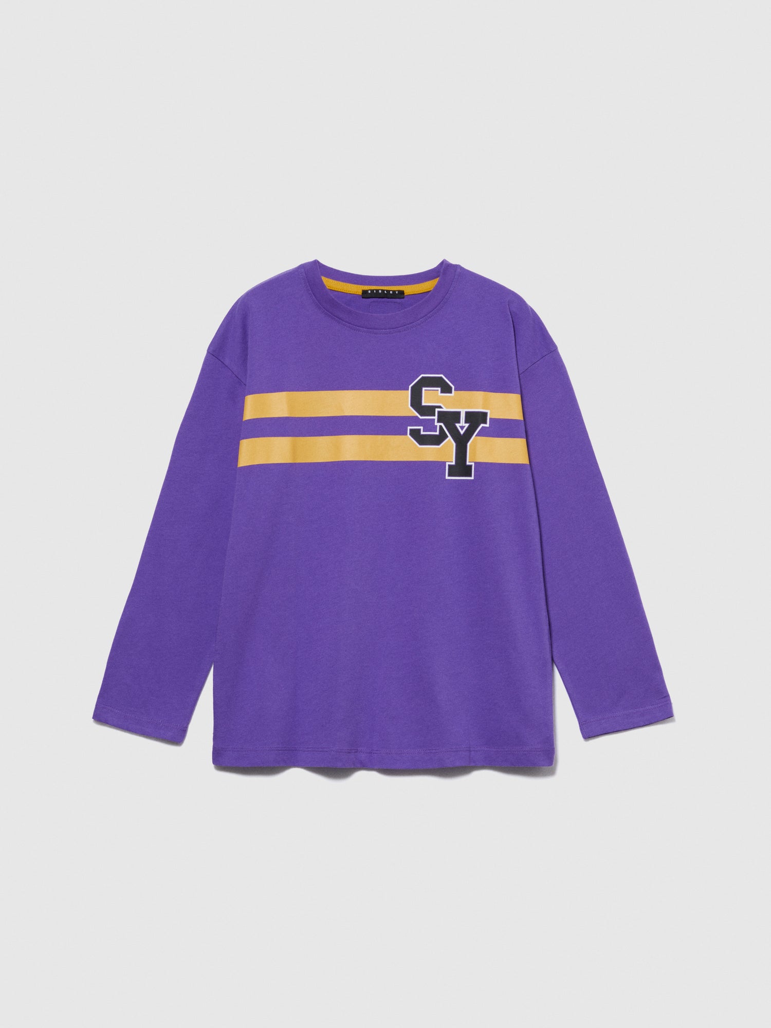 T-shirt over con stampa da bambino viola | Sisley young Outlet