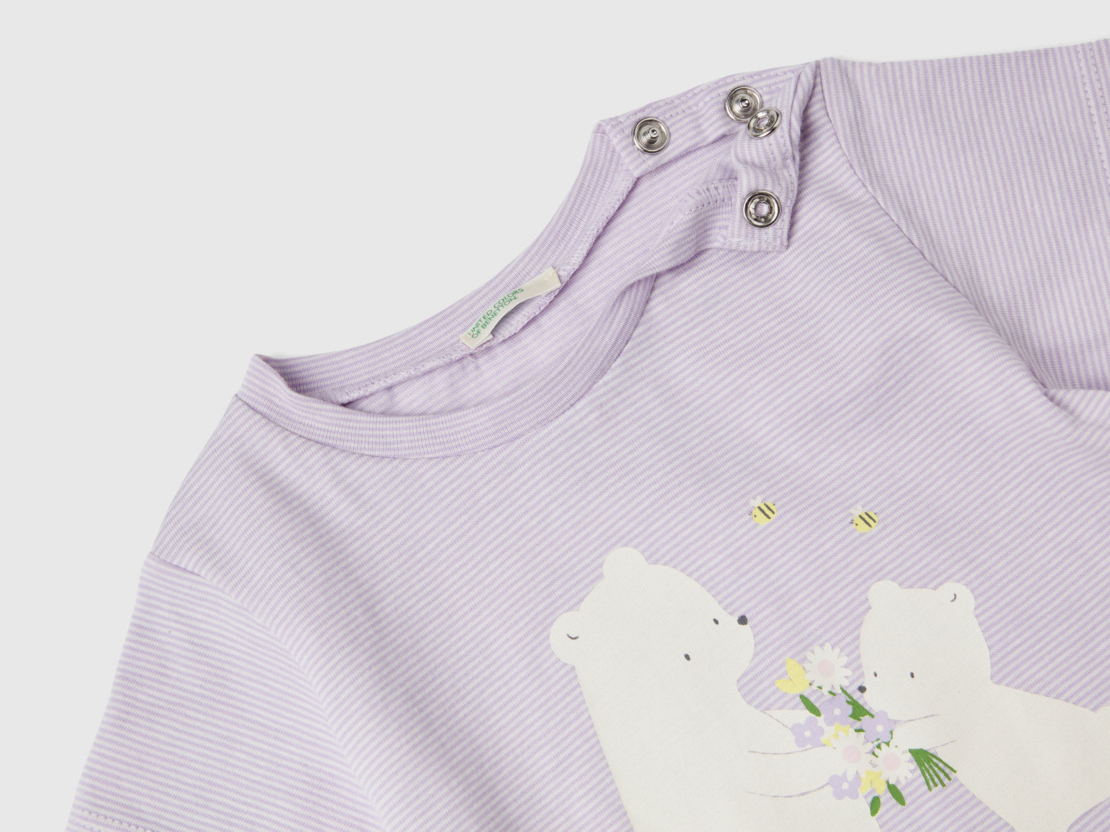 Maglietta con stampa davanti e dietro da neonato lilla 3 | Benetton Outlet