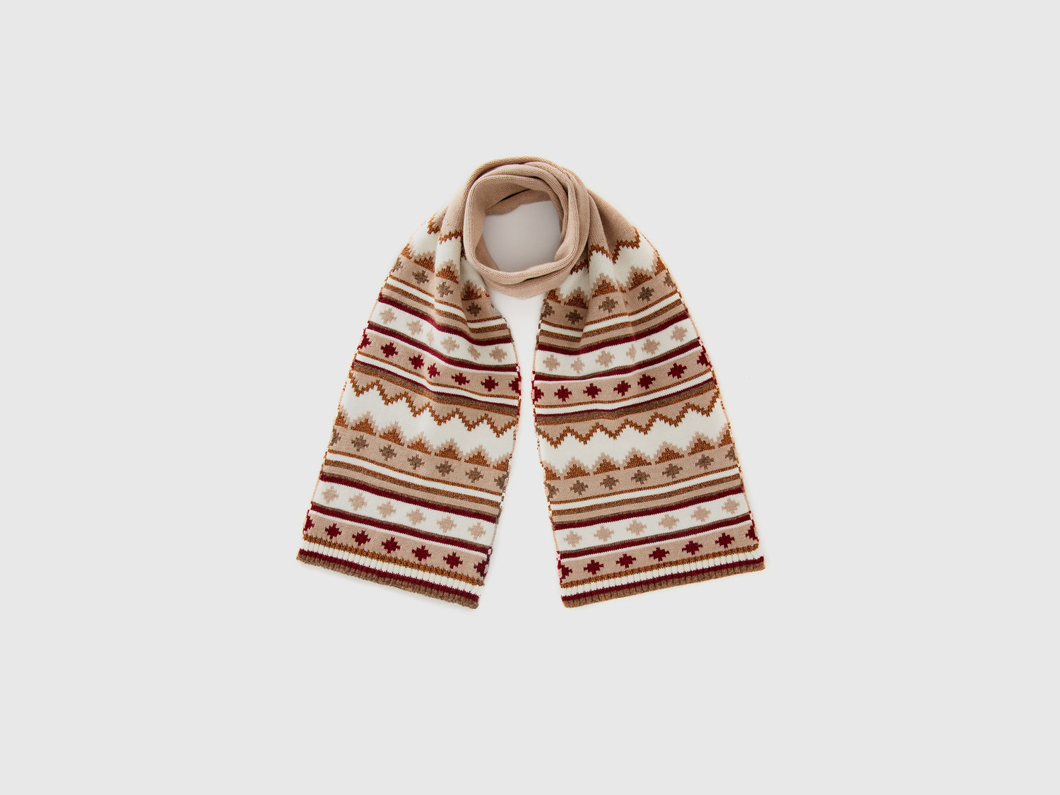 Sciarpa jacquard con lurex da donna bianco panna | Benetton Outlet