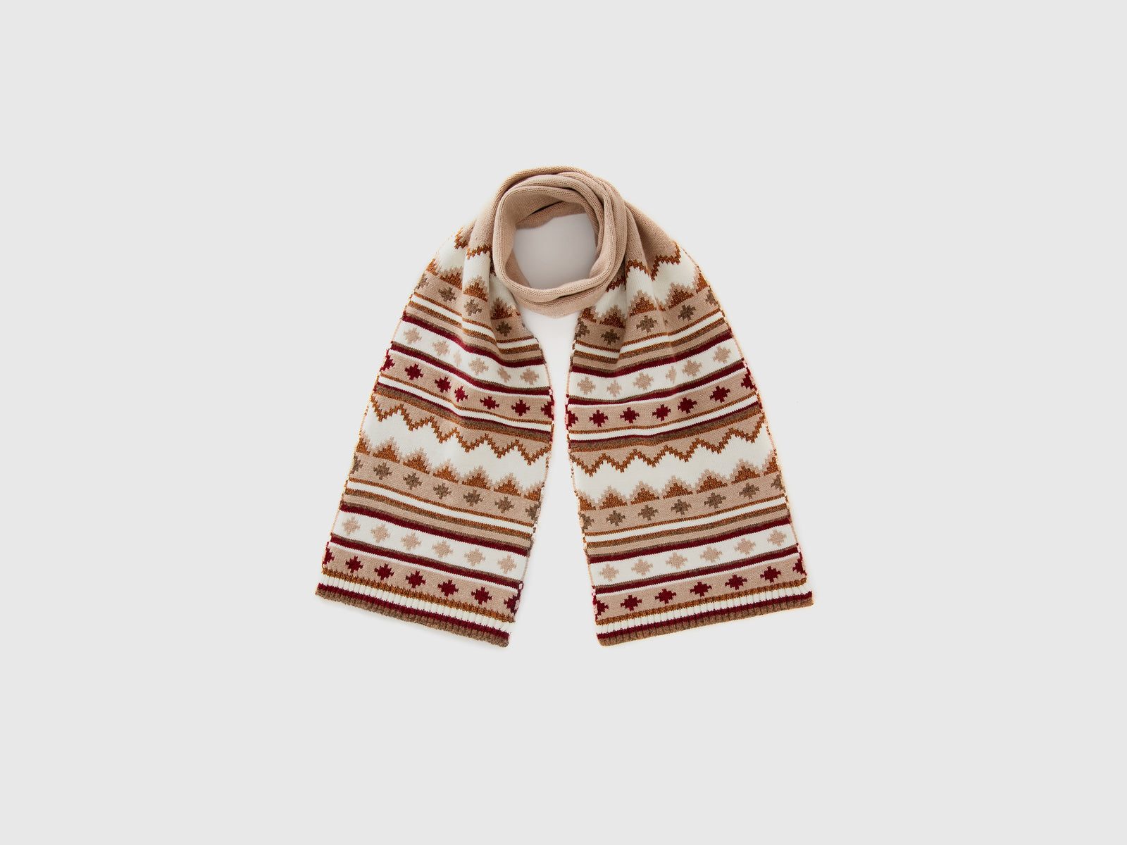 Sciarpa jacquard con lurex da donna bianco panna | Benetton Outlet
