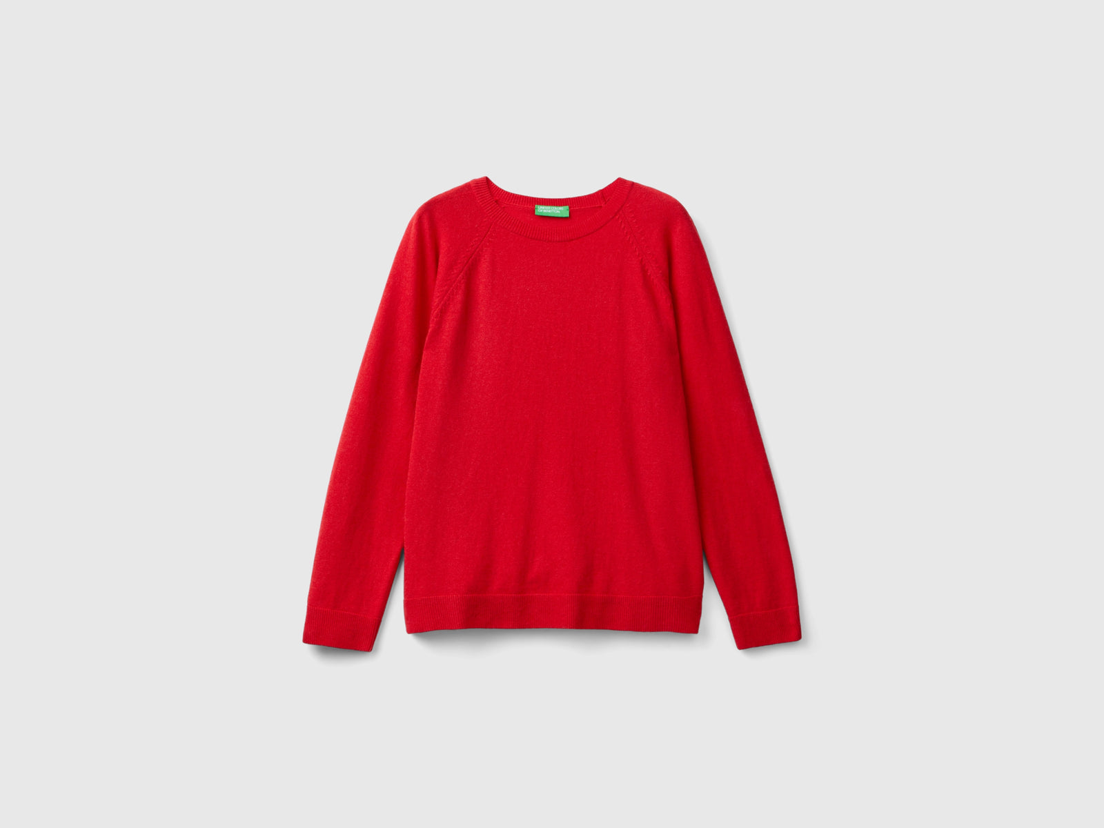 Maglia girocollo in misto lana e cashmere da donna rosso | Benetton Outlet