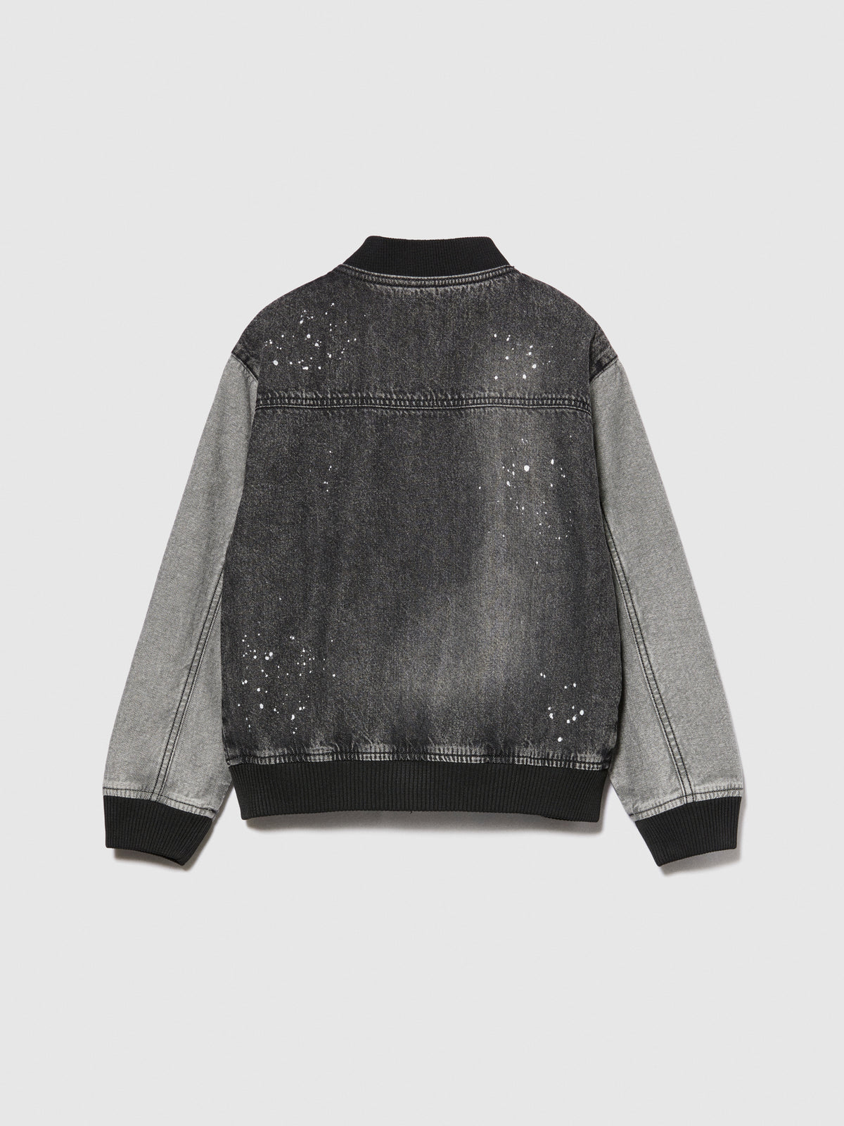 Bomber di jeans effetto spruzzato