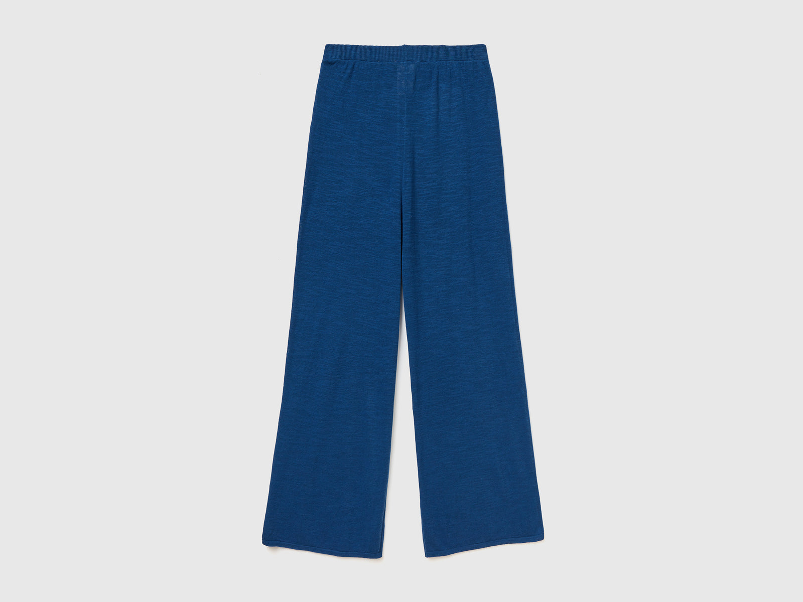 Pantaloni lunghi in maglia di misto cotone e lino da donna blu scuro 2 | Benetton Outlet