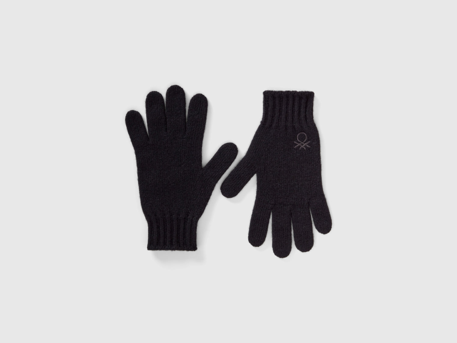 Guanti in misto lana stretch da bambino nero | Benetton Outlet
