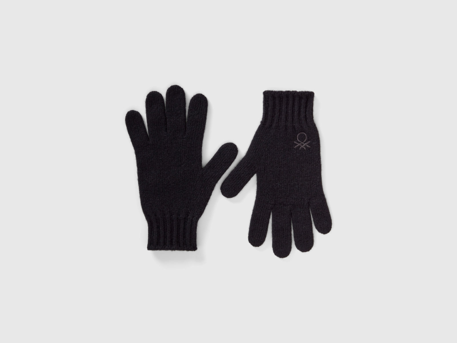 Guanti in misto lana stretch da bambino nero | Benetton Outlet
