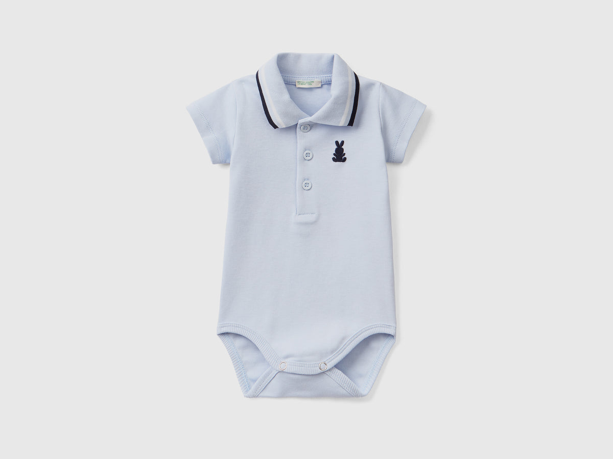 Body a polo in cotone biologico