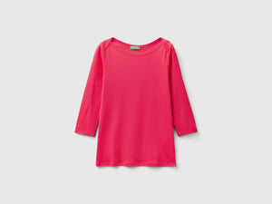 T-shirt con scollo a barchetta 100% cotone