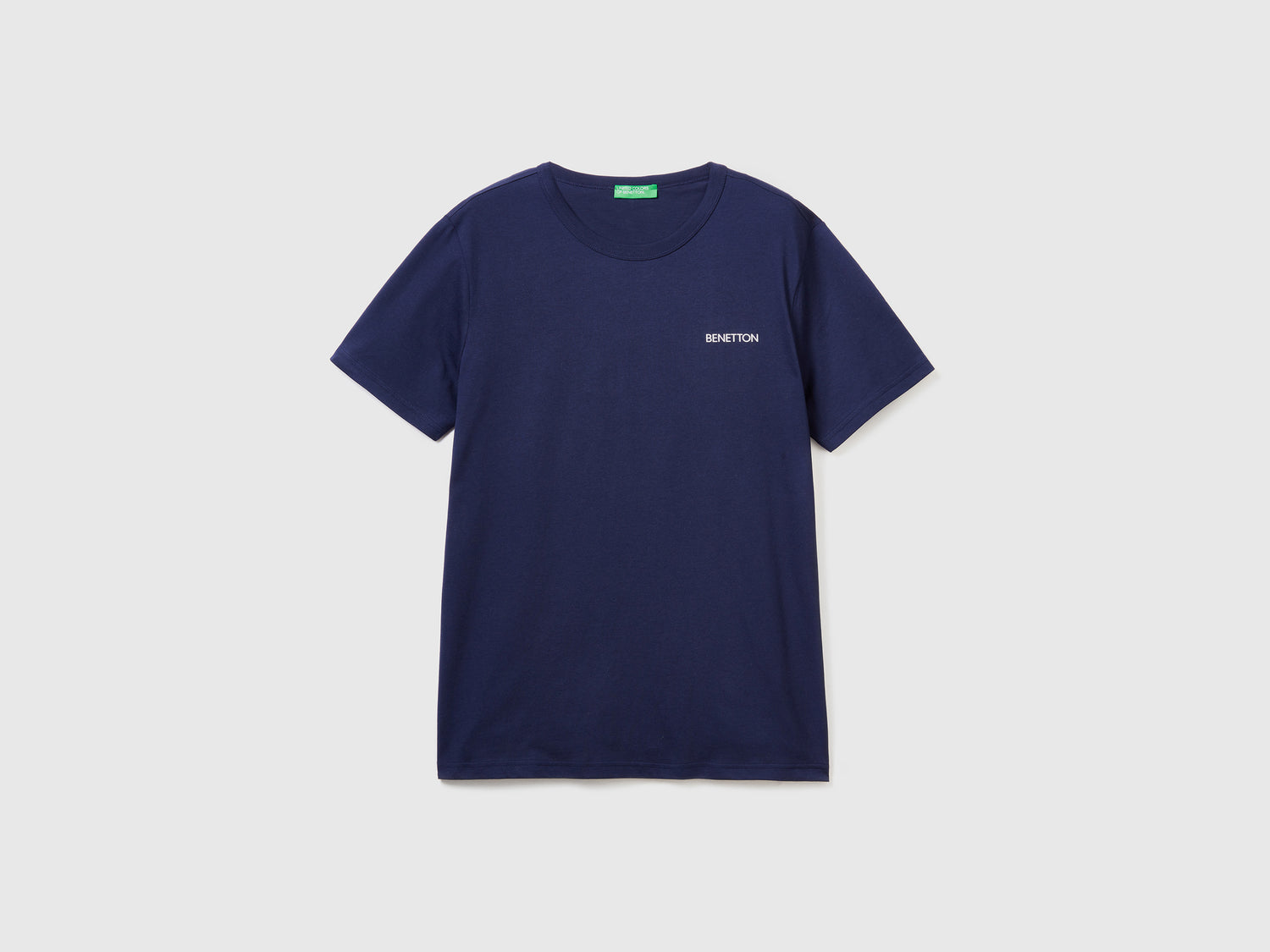 T-shirt in cotone  con stampa logo da uomo blu | Benetton Outlet