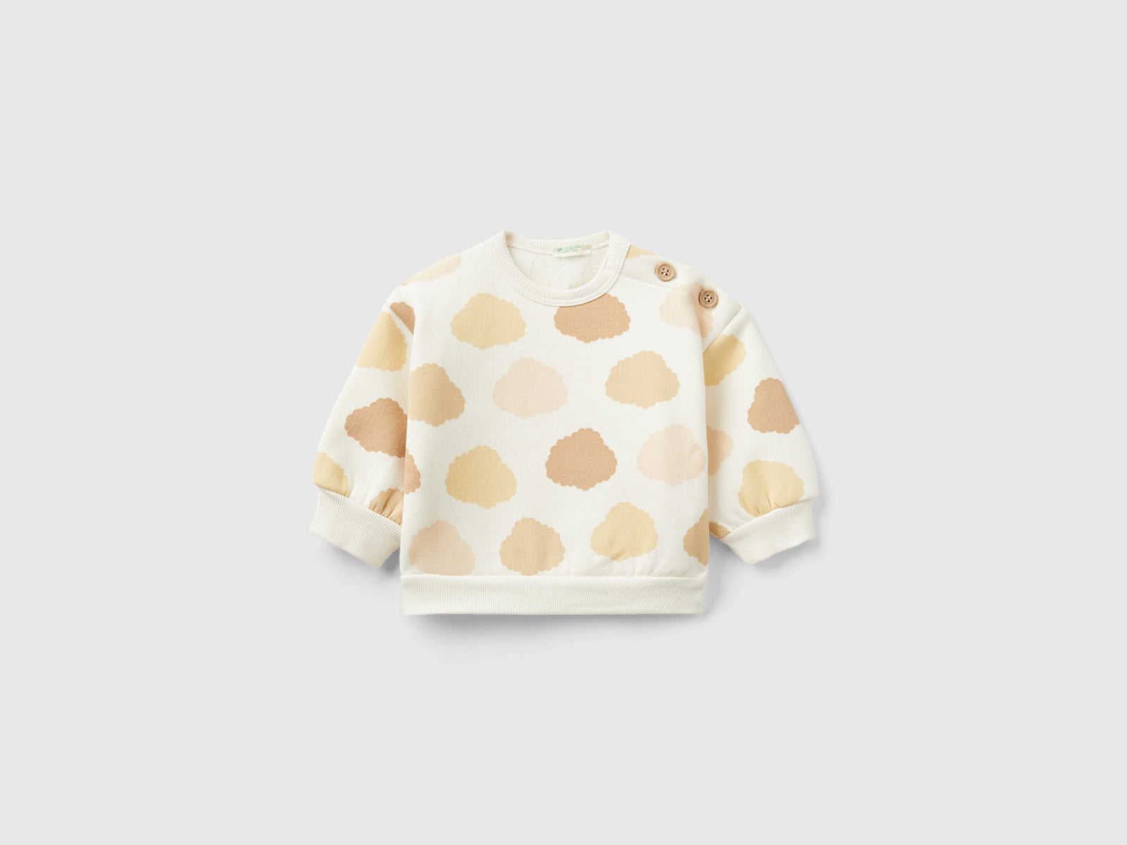 Felpa stampata foderata in ciniglia da neonato beige | Benetton Outlet