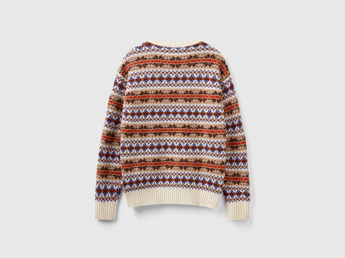 Maglia jacquard in misto lana