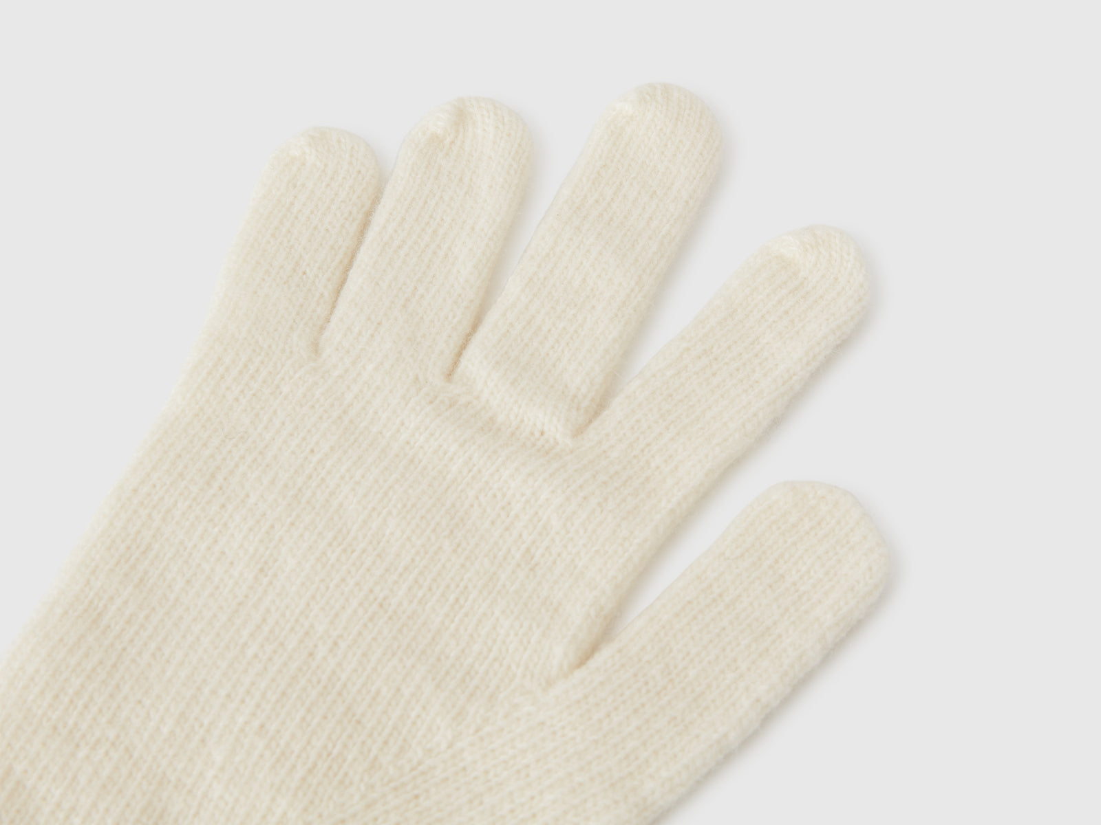 Guanti con lavorazione treccia da donna bianco panna 2 | Benetton Outlet