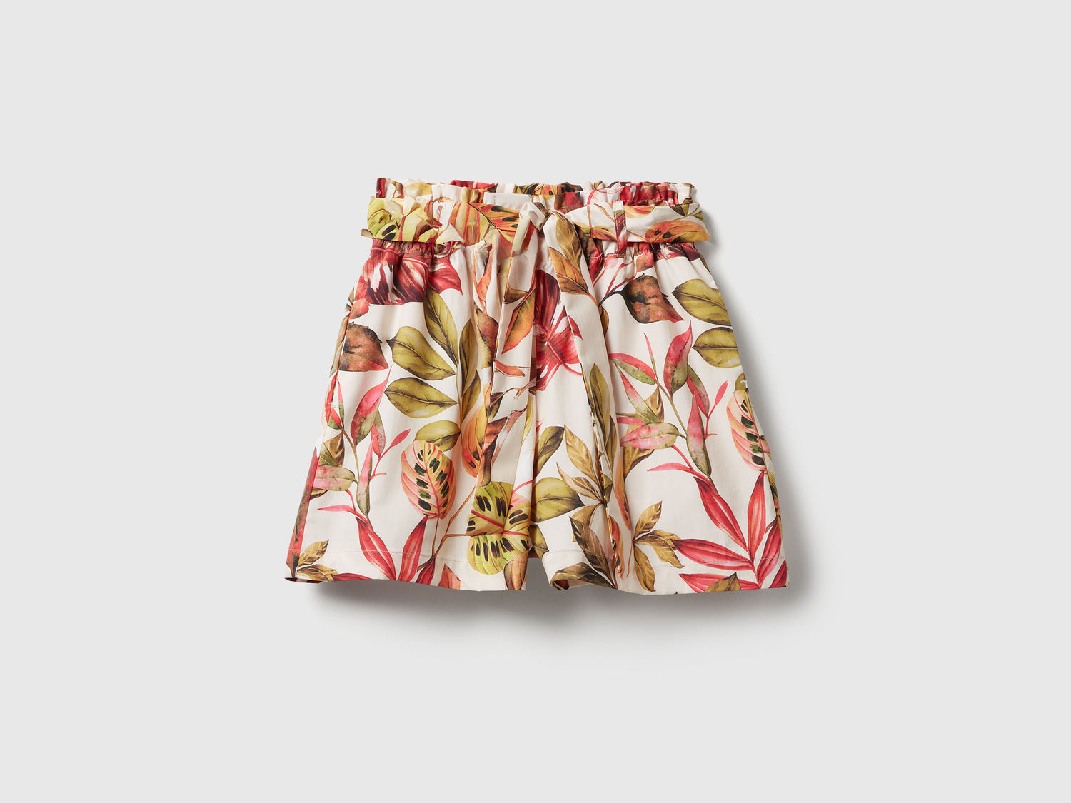 Bermuda a fiori con fusciacca da donna multi-color | Benetton Outlet
