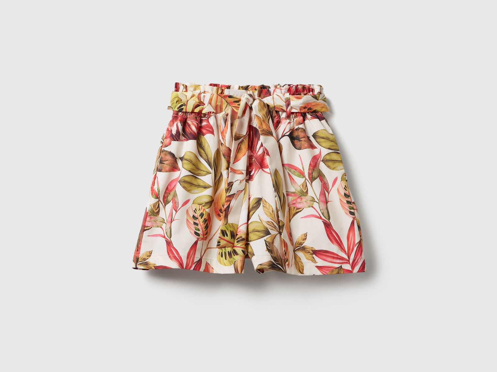 Bermuda a fiori con fusciacca da donna multi-color | Benetton Outlet