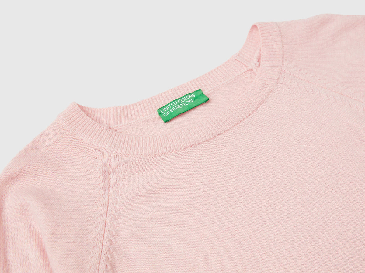 Maglia girocollo in misto lana e cashmere