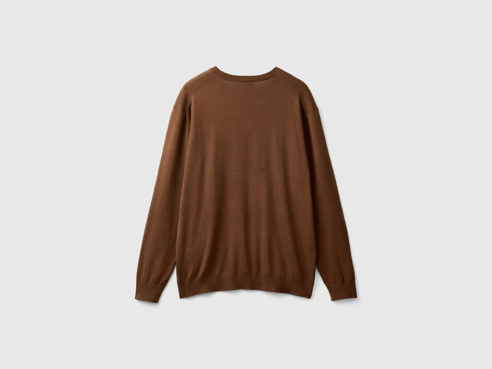 Maglia scollo a V in misto cotone leggero da uomo marrone 2 | Benetton Outlet