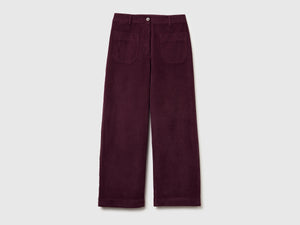 Pantaloni straight in velluto