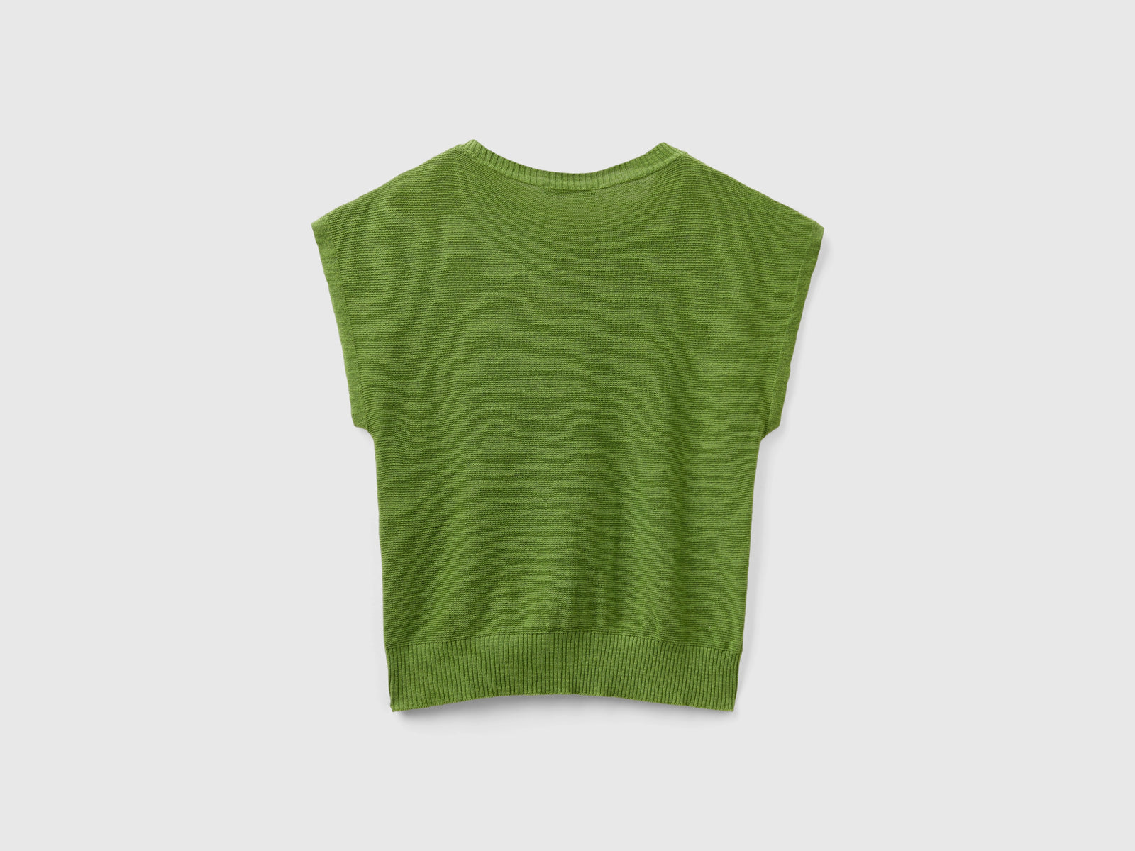 Gilet in misto cotone e lino da donna verde militare 2 | Benetton Outlet