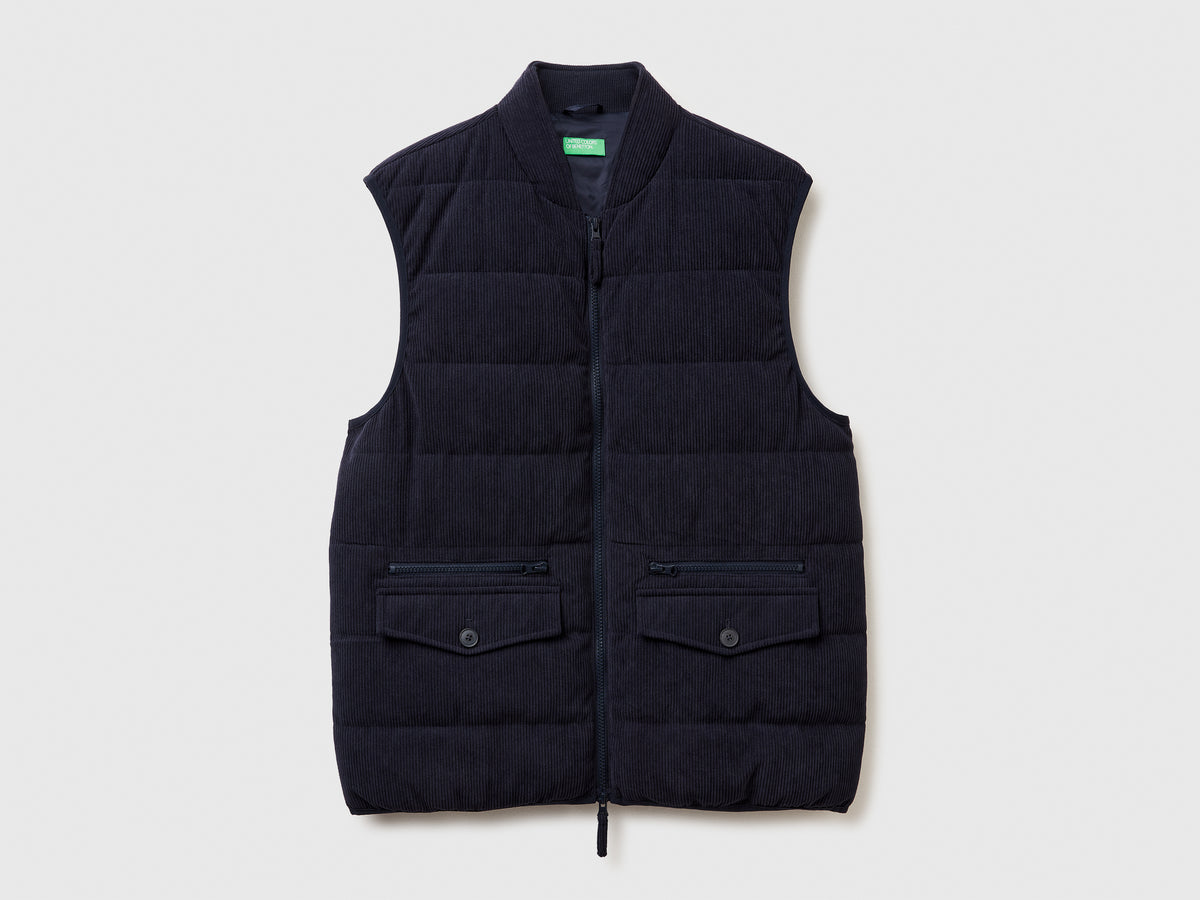 Gilet con tasche in velluto