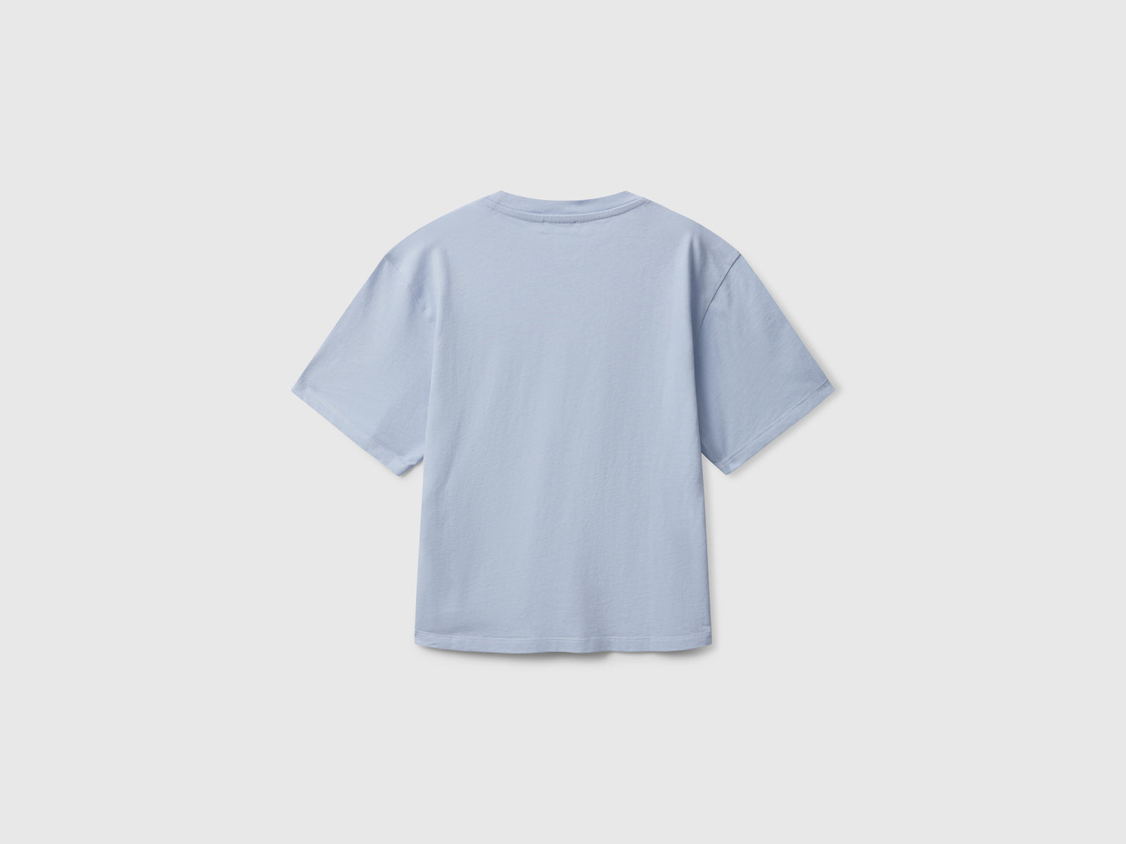 T-shirt con stampa e patch da bambina azzurro 2 | Benetton Outlet