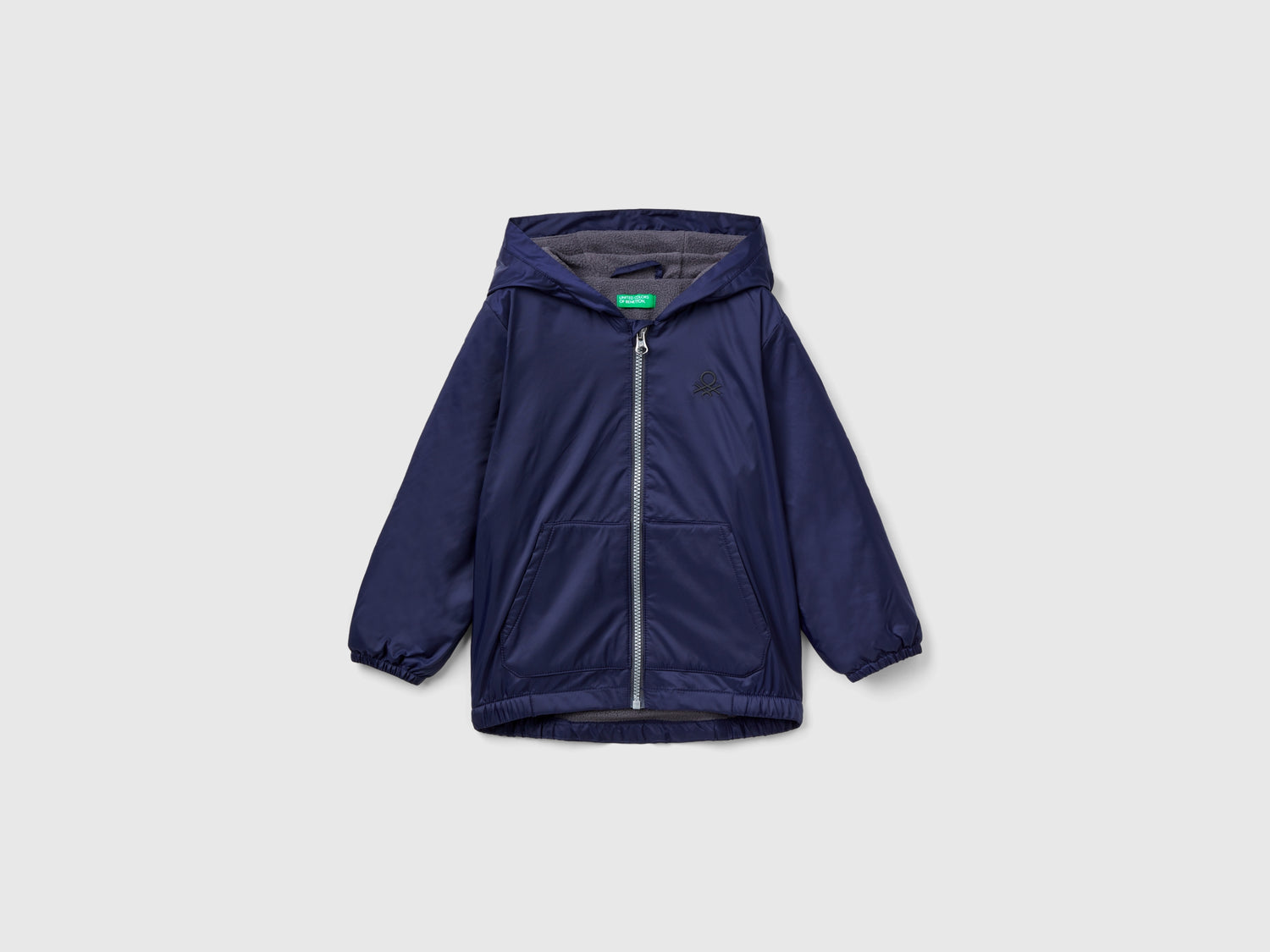 Giubbino con cappuccio oversize da bimbo blu scuro | Benetton Outlet