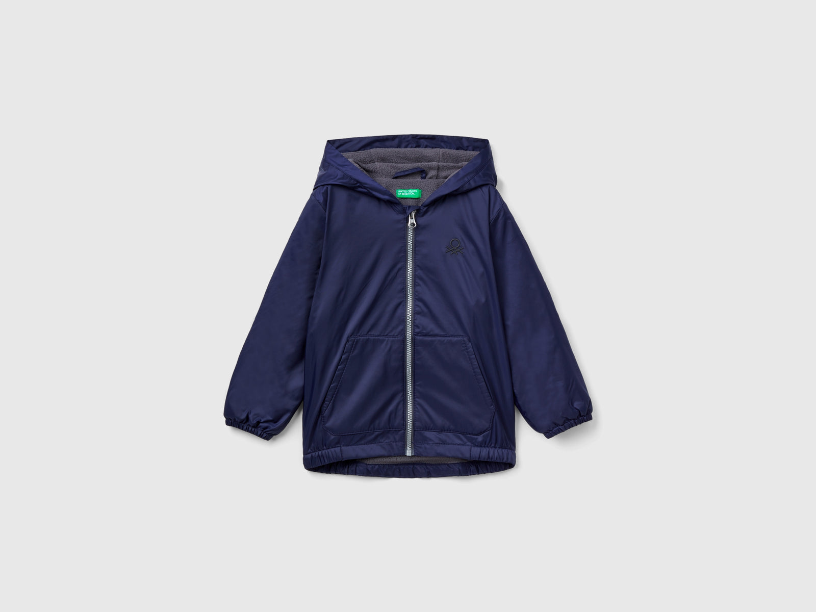 Giubbino con cappuccio oversize da bimbo blu scuro | Benetton Outlet