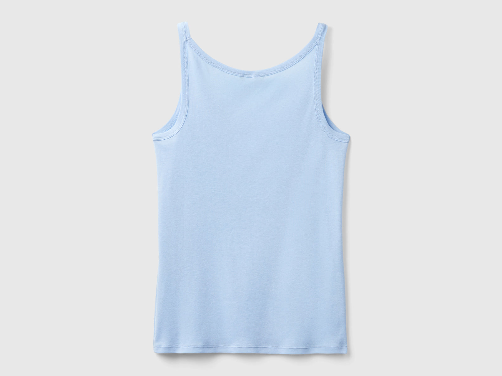 Canotta carta da zucchero in puro cotone da donna azzurro 2 | Benetton Outlet