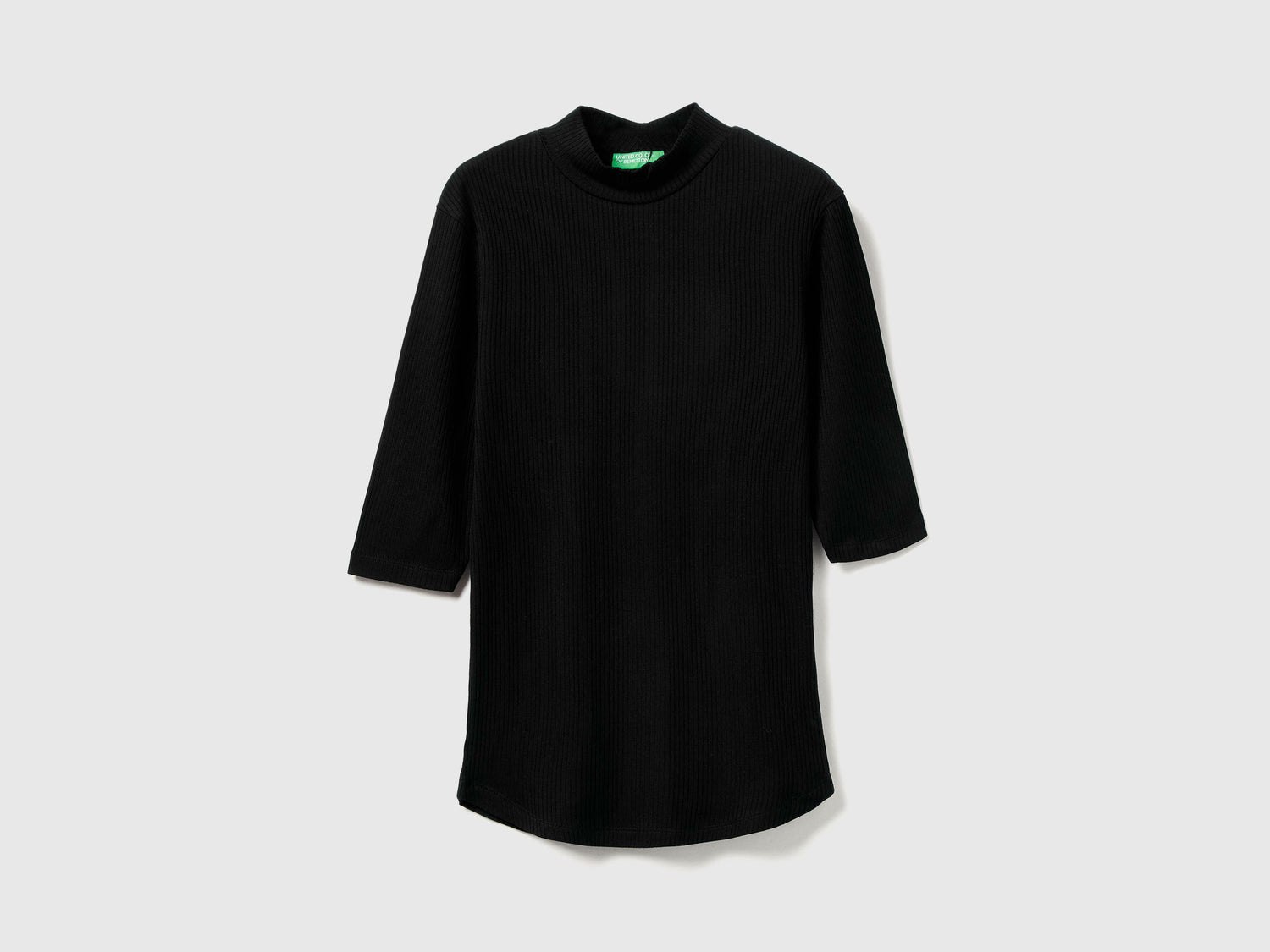 T-shirt slim fit da donna nero | Benetton Outlet