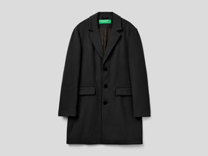 Cappotto foderato in misto lana