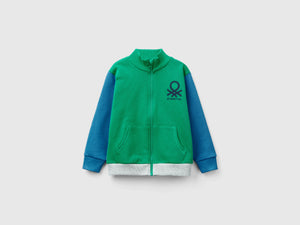 Felpa in cotone bio con zip