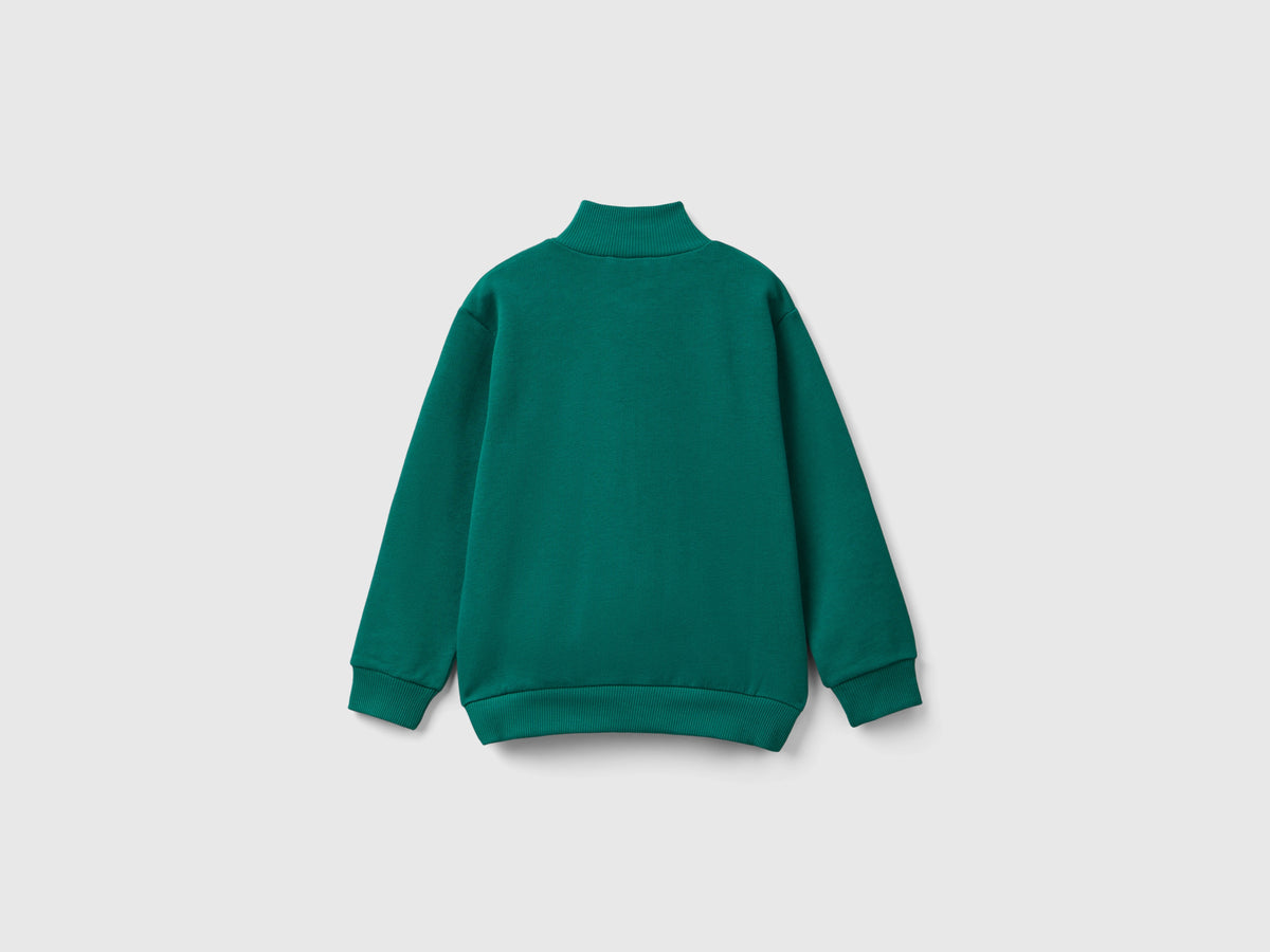 Felpa in cotone bio con zip